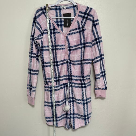 Fashion Nova Pink Plaid PJ Romper 1X NWT - Picture 4 of 13
